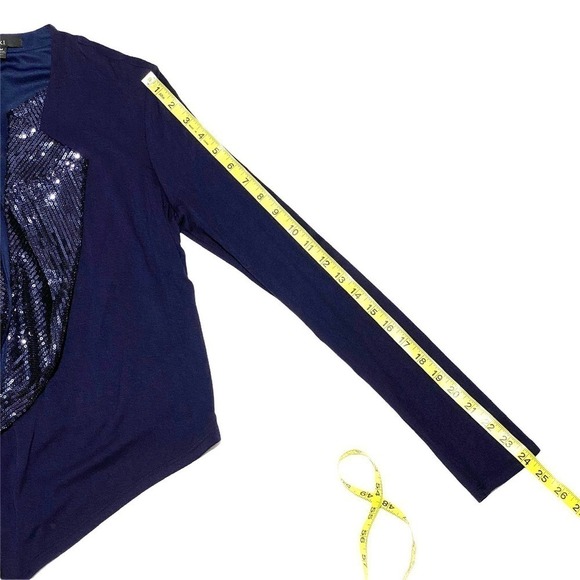 FOREVER 21 Blue Sequined Waterfall Cardigan Medium - Picture 8 of 10